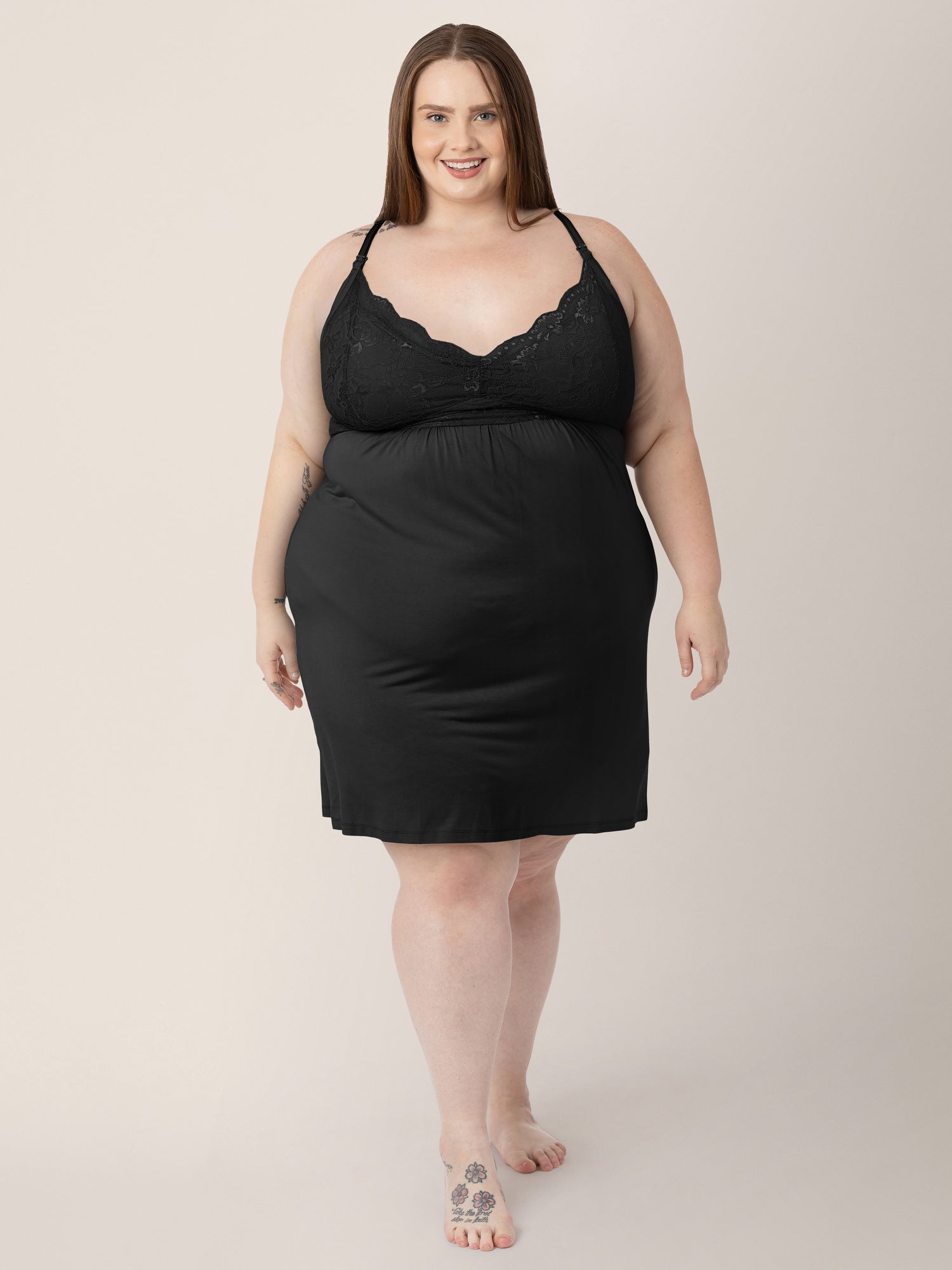 Lucille Maternity & Nursing Nightgown | Black | Milk & Baby