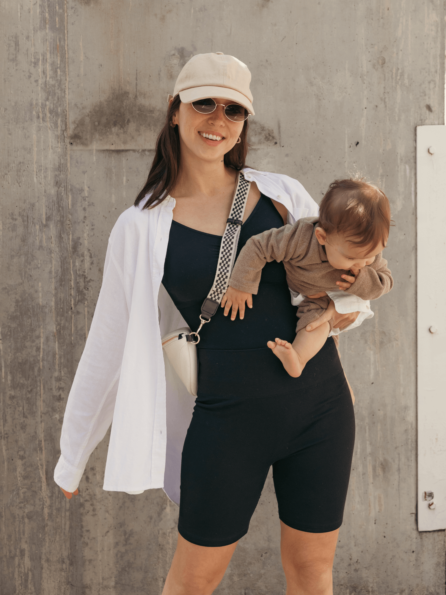 Sublime® Bamboo Maternity & Postpartum Bike Short | Black | Milk & Baby