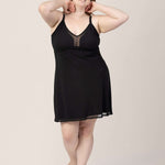 Aurora Mesh Nursing Nightgown | Black | Milk & Baby