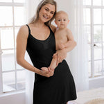 Aurora Mesh Nursing Nightgown | Black | Milk & Baby
