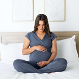 Davy Maternity & Nursing Pajama Set | Slate Blue | Milk & Baby