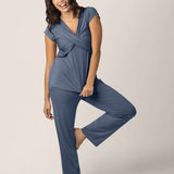Davy Maternity & Nursing Pajama Set | Slate Blue | Milk & Baby