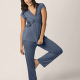 Davy Maternity & Nursing Pajama Set | Slate Blue Milk & Baby