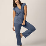 Davy Maternity & Nursing Pajama Set | Slate Blue
