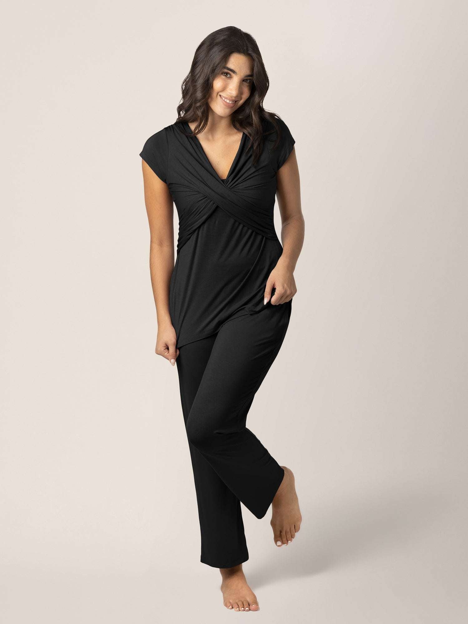 Davy Maternity & Nursing Pajama Set | Black | Milk & Baby