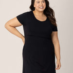 Eleanora Bamboo Maternity & Nursing Dress | Black