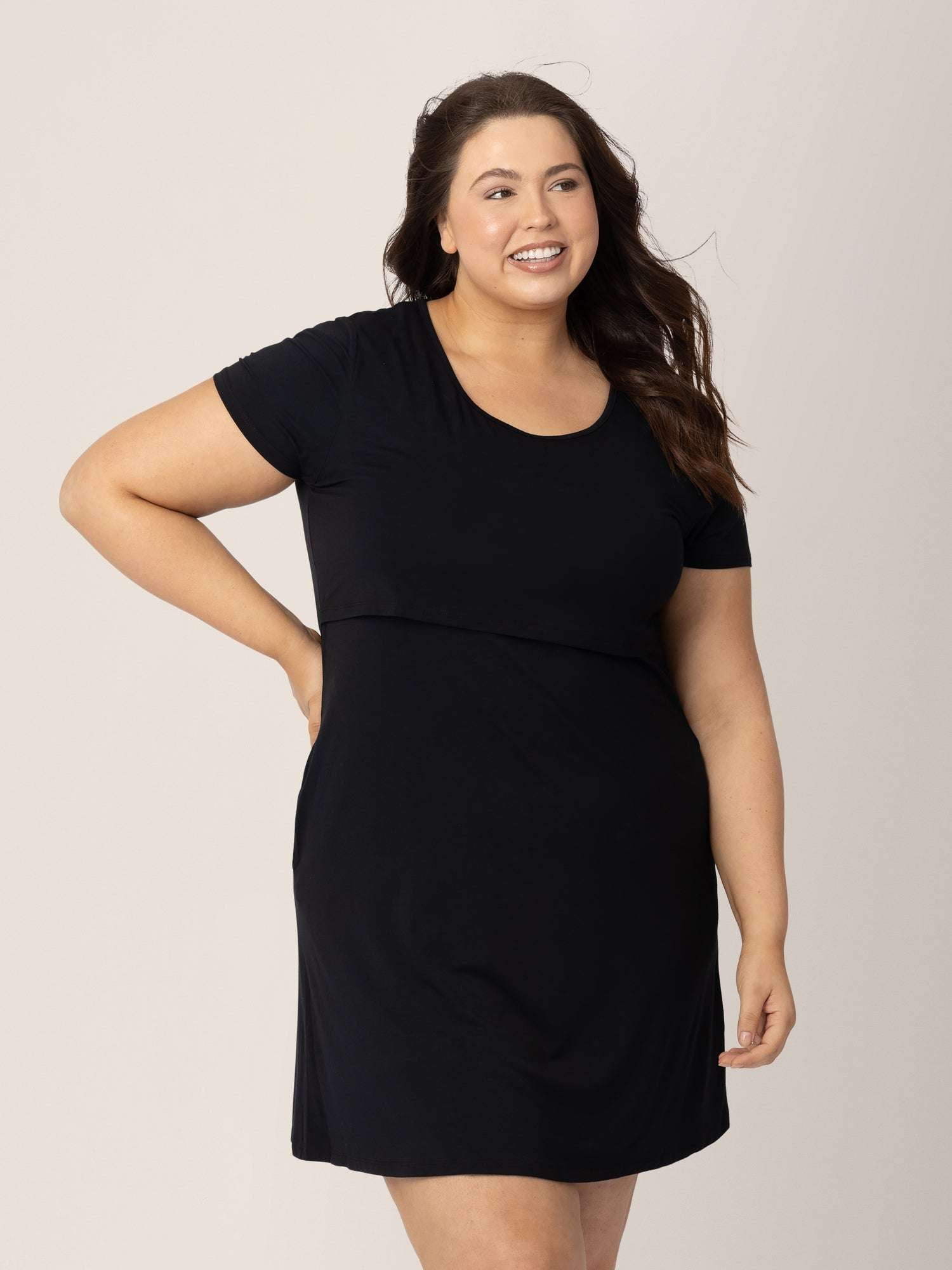 Eleanora Bamboo Maternity & Nursing Dress | Black | Milk & Baby