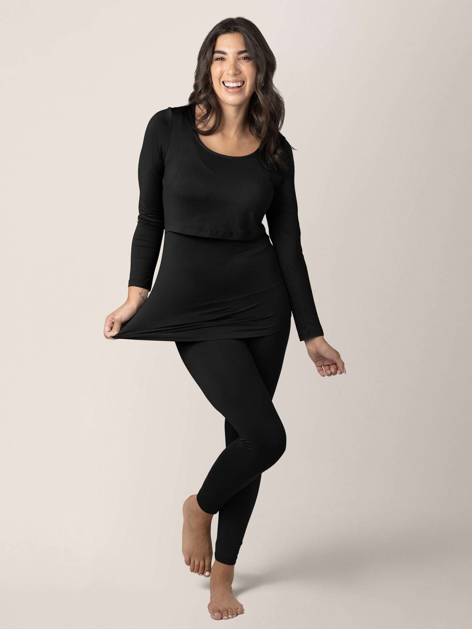 Jane Nursing Pajama Set | Black | Milk & Baby