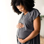 Universal Labor & Delivery Gown | Grey Heather | Milk & Baby