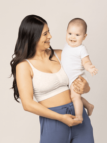 Sublime® Bamboo Hands-Free Pumping Lounge & Sleep Bra | Oatmeal Heather | Milk & Baby