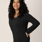 Bamboo Maternity & Nursing Long Sleeve T-shirt | Black