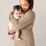 Bamboo Maternity & Nursing Long Sleeve T-shirt | Wheat Milk & Baby