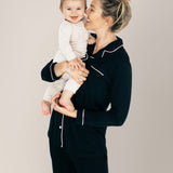 Clea Bamboo Long Sleeve Pajama Set | Black