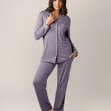 Clea Bamboo Long Sleeve Pajama Set | Granite