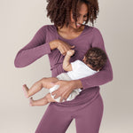 Jane Nursing Pajama Set | Burgundy Plum | Milk & Baby