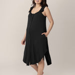 Ruffle Strap Labor & Delivery Gown | Black | Milk & Baby