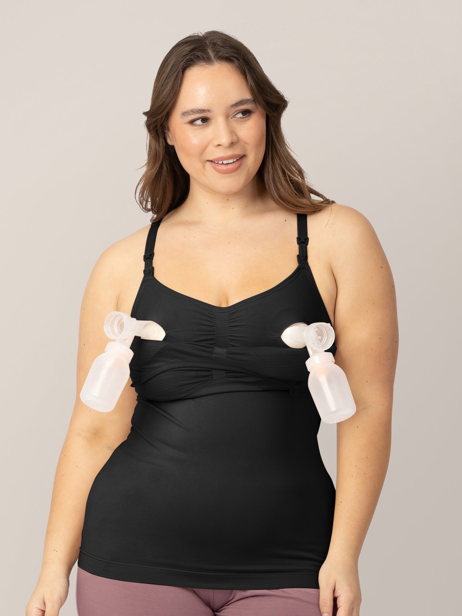 Sublime® Hands-Free Pumping & Nursing Tank | Black | Milk & Baby