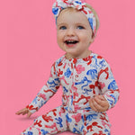 Red, White, and Bows Dream Romper | Milk & Baby