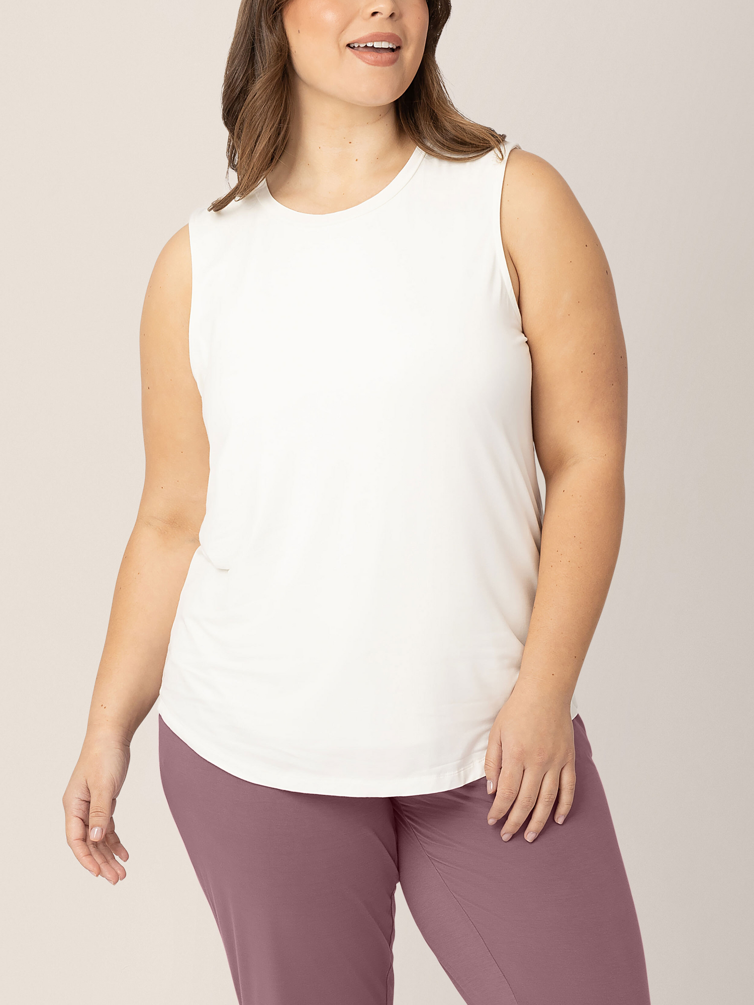 Bamboo Maternity & Nursing Tank | White | Milk & Baby