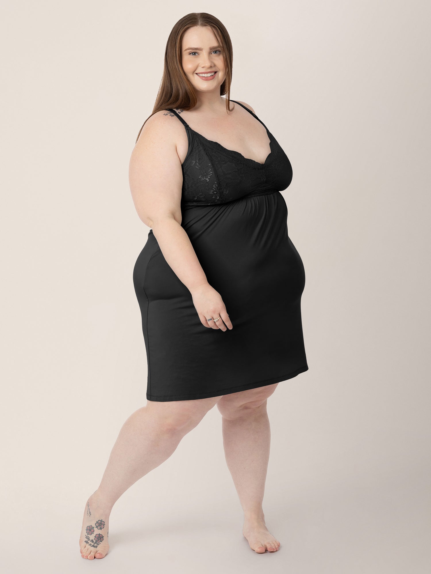Lucille Maternity & Nursing Nightgown | Black | Milk & Baby