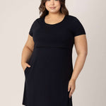 Eleanora Bamboo Maternity & Nursing Dress | Black