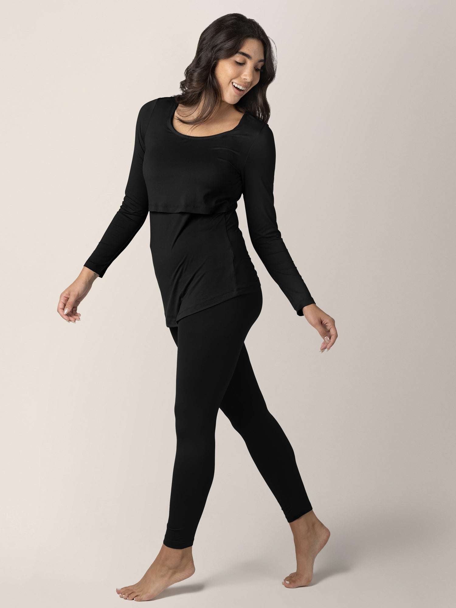 Jane Nursing Pajama Set | Black | Milk & Baby