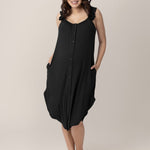 Ruffle Strap Labor & Delivery Gown | Black | Milk & Baby