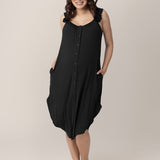 Ruffle Strap Labor & Delivery Gown | Black | Milk & Baby