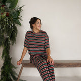 Holiday Stripe | Women's Boxy Tee Lounge Set