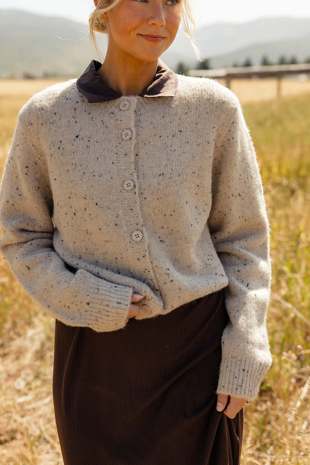 Defying Gravity Speckled Cardigan | Milk & Baby