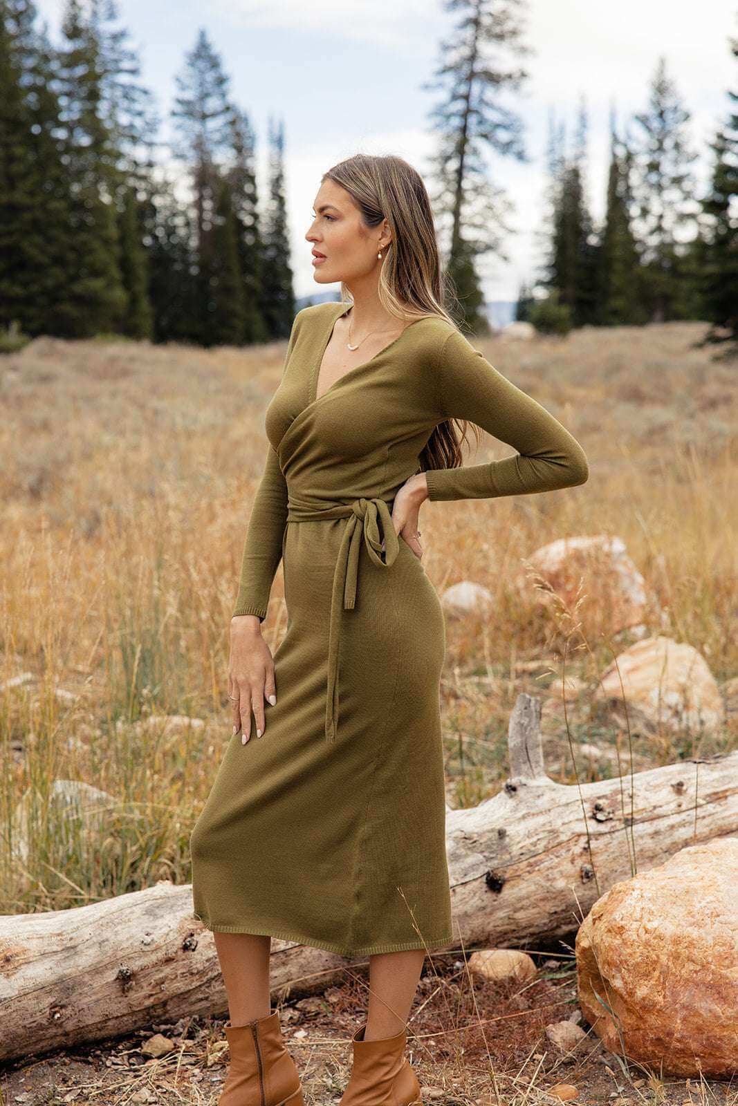 Brandi Wrap Sweater Dress | Milk & Baby