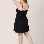 Aurora Mesh Nursing Nightgown | Black | Milk & Baby