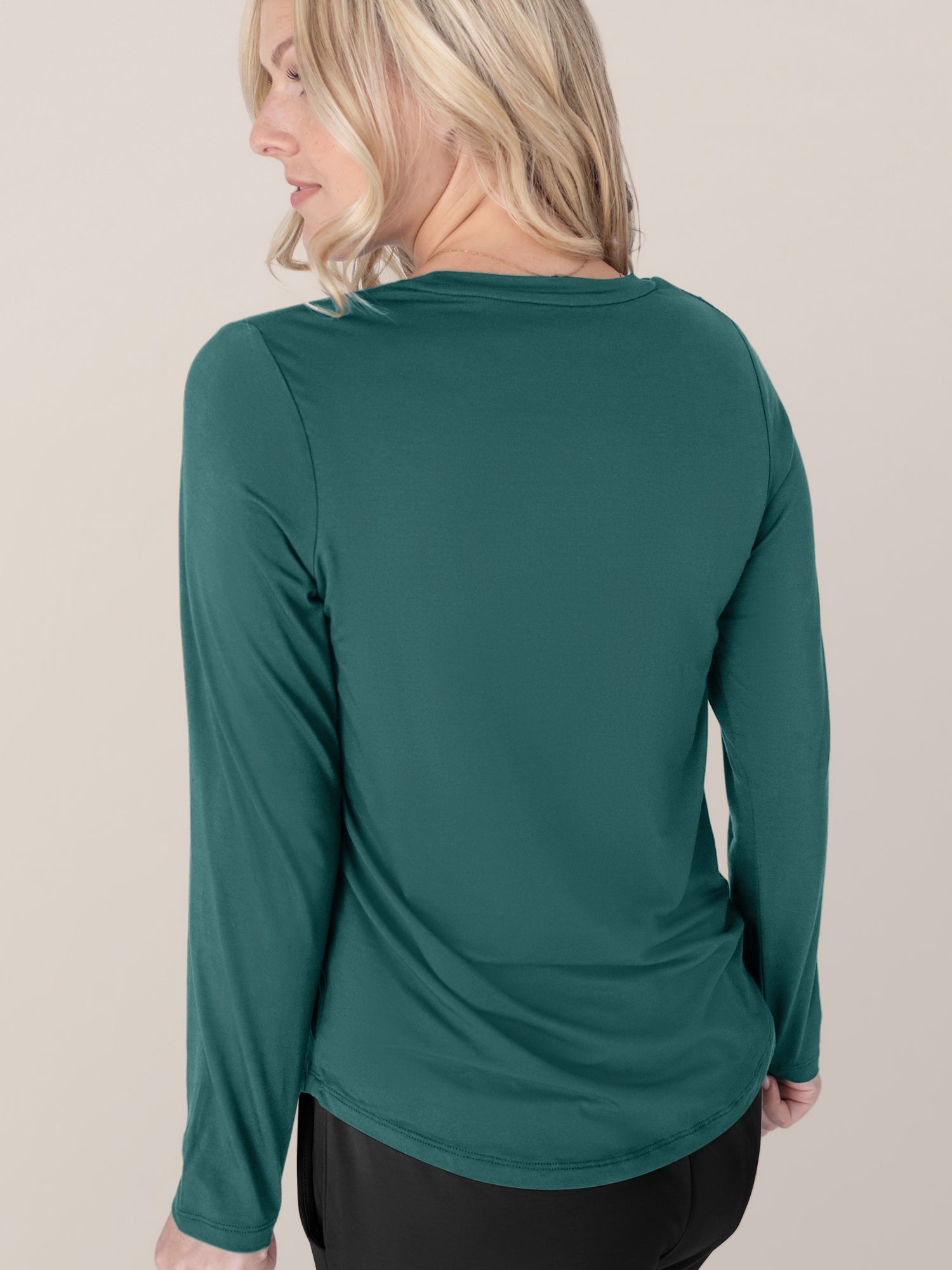 Bamboo Maternity & Nursing Long Sleeve T-shirt | Evergreen | Milk & Baby