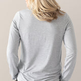 Bamboo Maternity & Nursing Long Sleeve T-shirt | Grey Heather | Milk & Baby