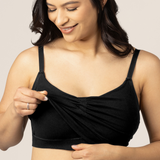Sublime® Bamboo Hands-Free Pumping Lounge & Sleep Bra | Black