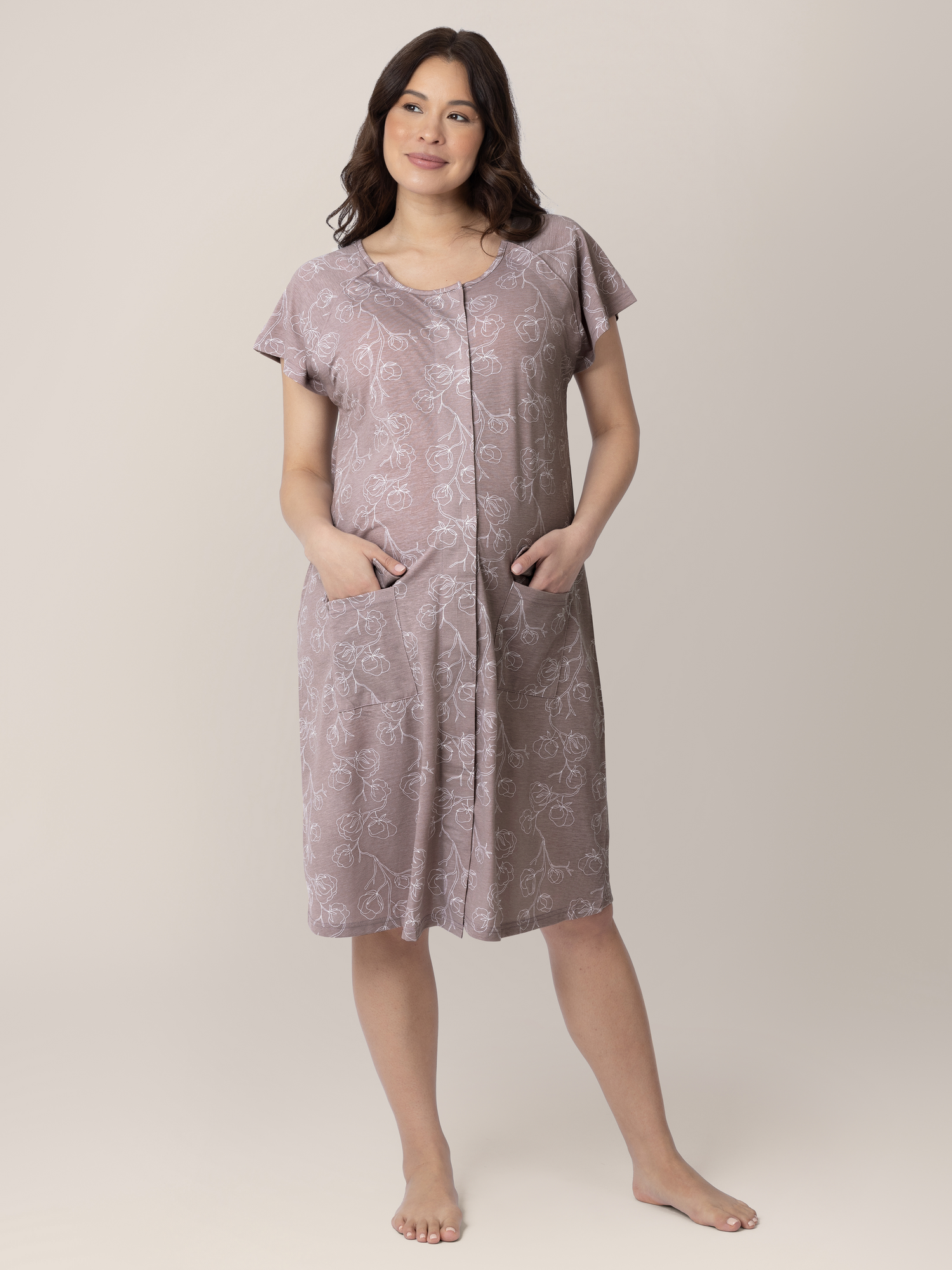 Universal Labor & Delivery Gown | Lilac Bloom | Milk & Baby