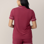 Clea Bamboo Short Sleeve Pajama Set | Deep Berry | Milk & Baby