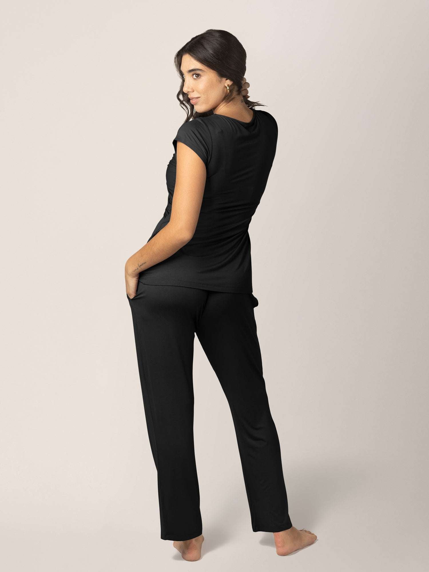 Davy Maternity & Nursing Pajama Set | Black | Milk & Baby