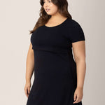 Eleanora Bamboo Maternity & Nursing Dress | Black | Milk & Baby