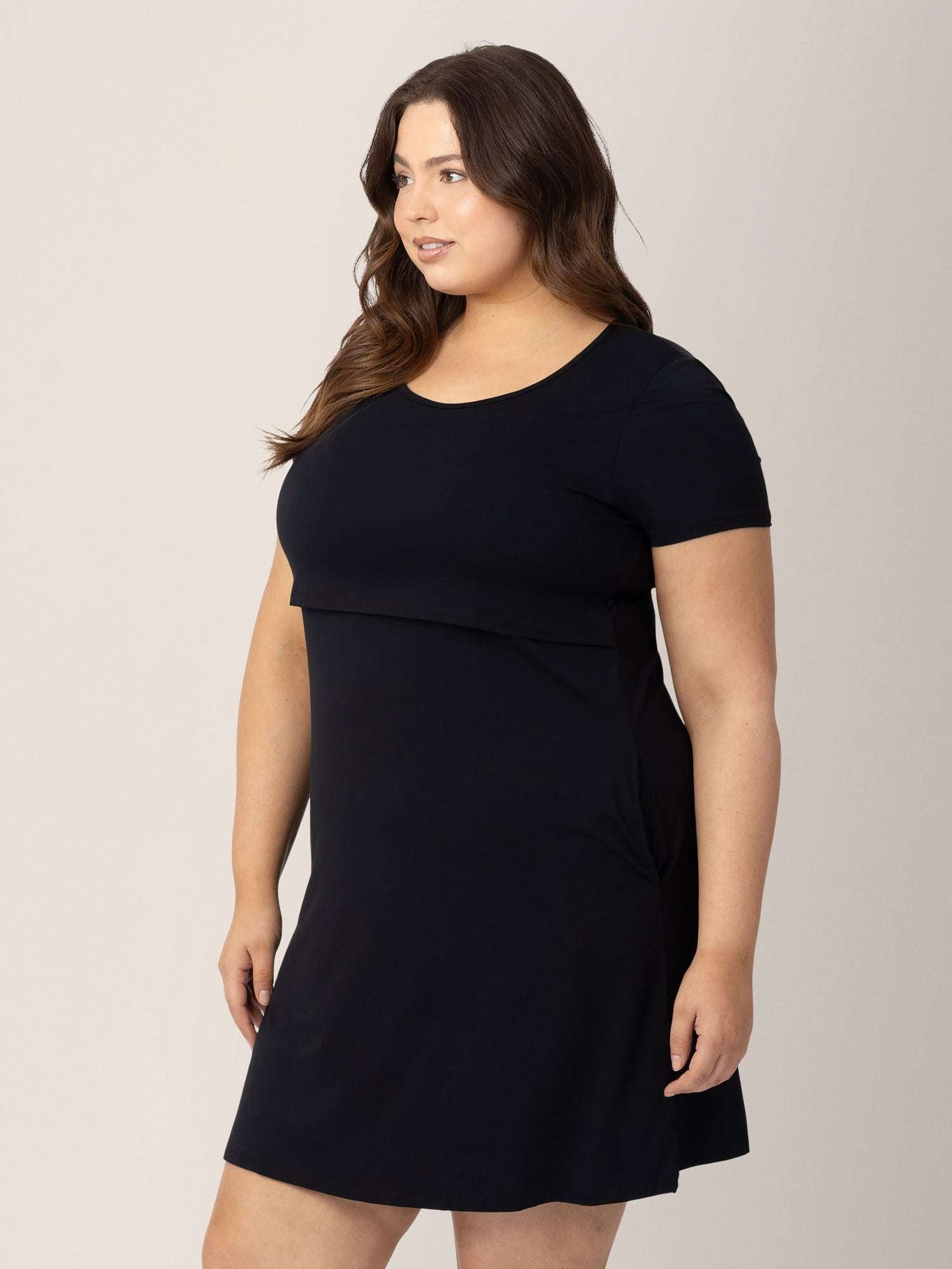 Eleanora Bamboo Maternity & Nursing Dress | Black | Milk & Baby