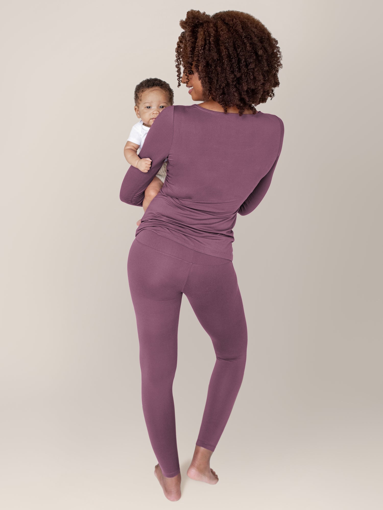 Jane Nursing Pajama Set | Burgundy Plum | Milk & Baby