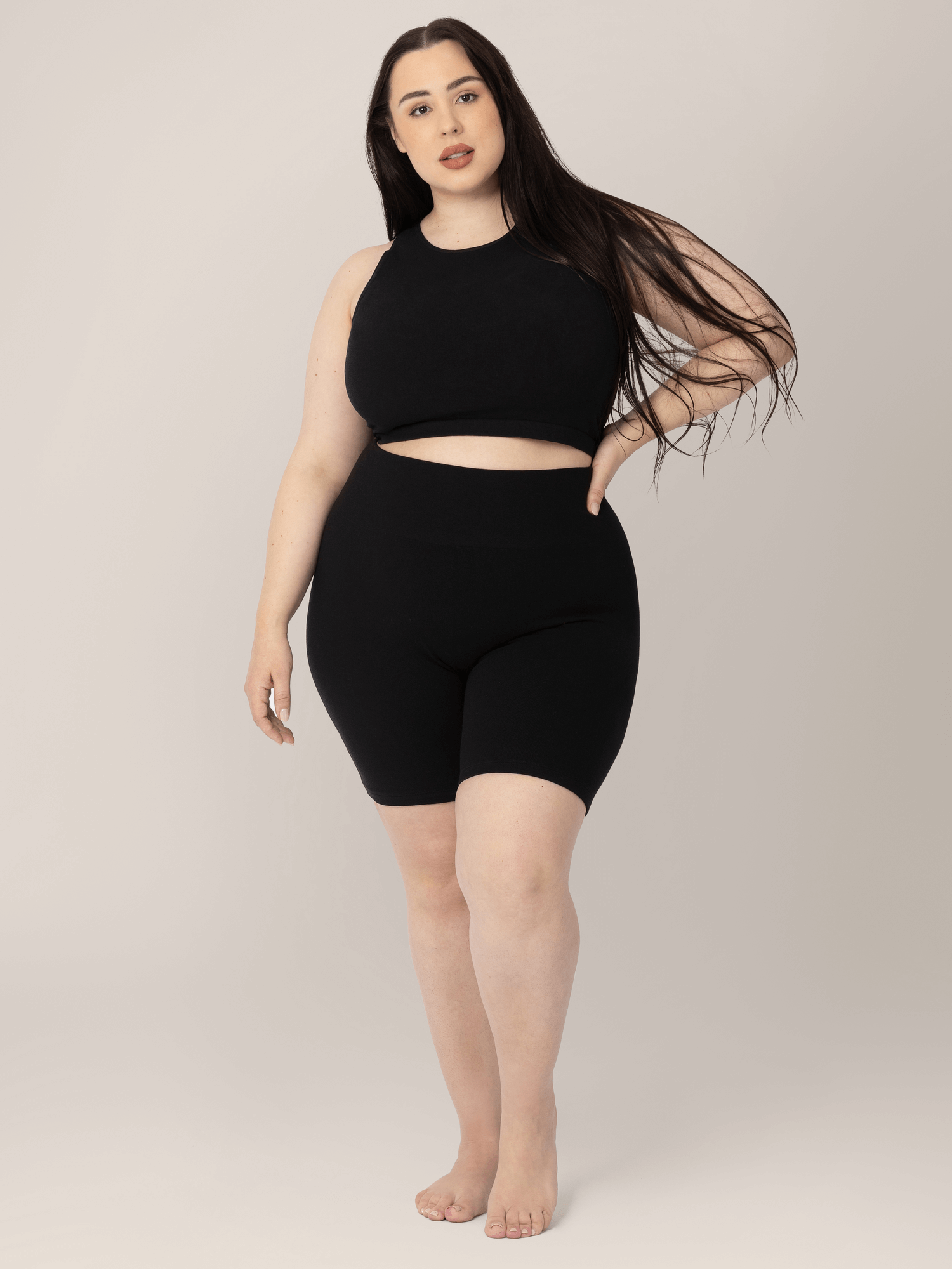 Sublime® Bamboo Maternity & Postpartum Bike Short | Black | Milk & Baby