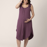 Ruffle Strap Labor & Delivery Gown | Burgundy Plum | Milk & Baby