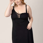 Aurora Mesh Nursing Nightgown | Black | Milk & Baby