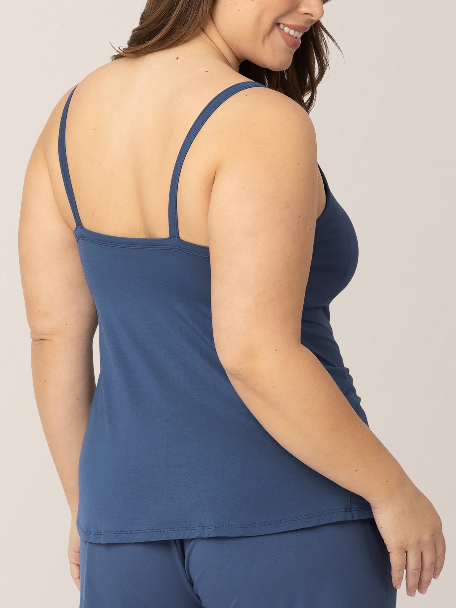 Bamboo Lounge Around Nursing Tank | Slate Blue | Milk & Baby