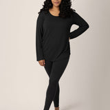 Bamboo Maternity & Nursing Long Sleeve T-shirt | Black