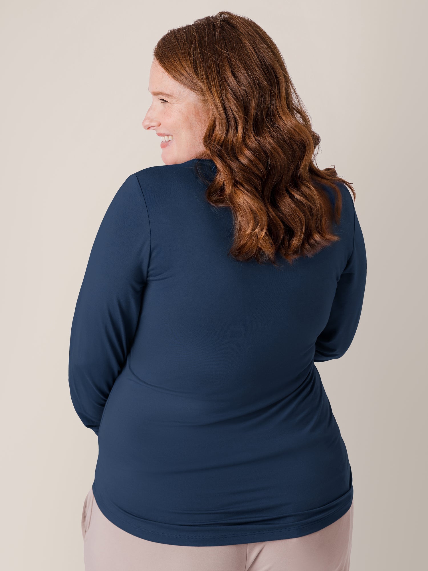 Bamboo Maternity & Nursing Long Sleeve T-shirt | Navy | Milk & Baby