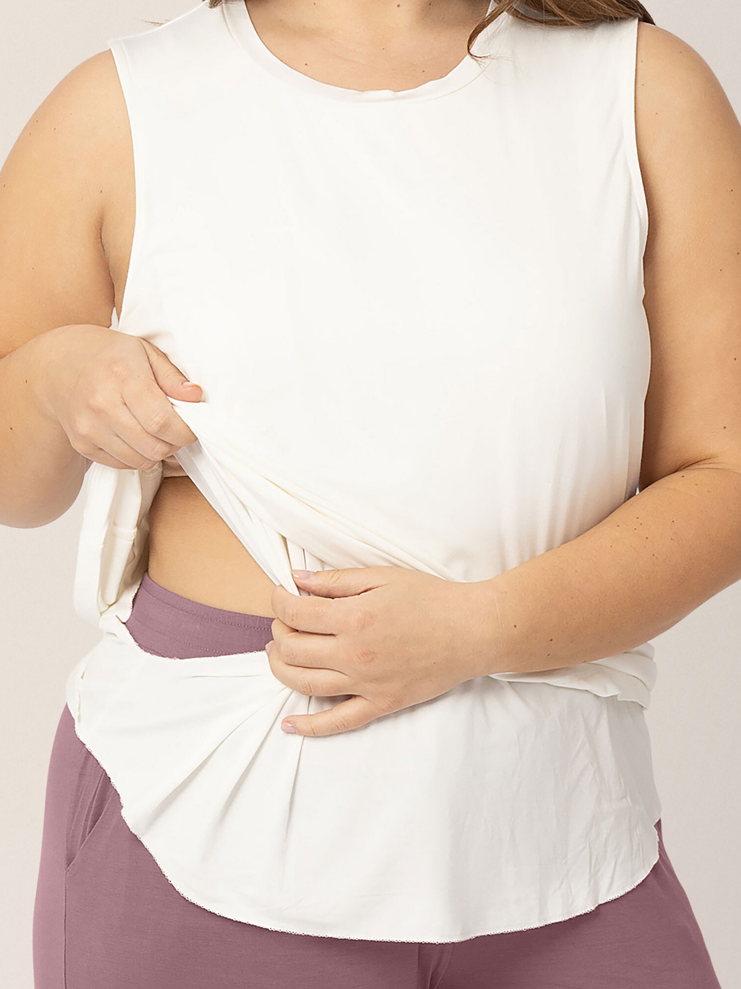 Bamboo Maternity & Nursing Tank | White | Milk & Baby