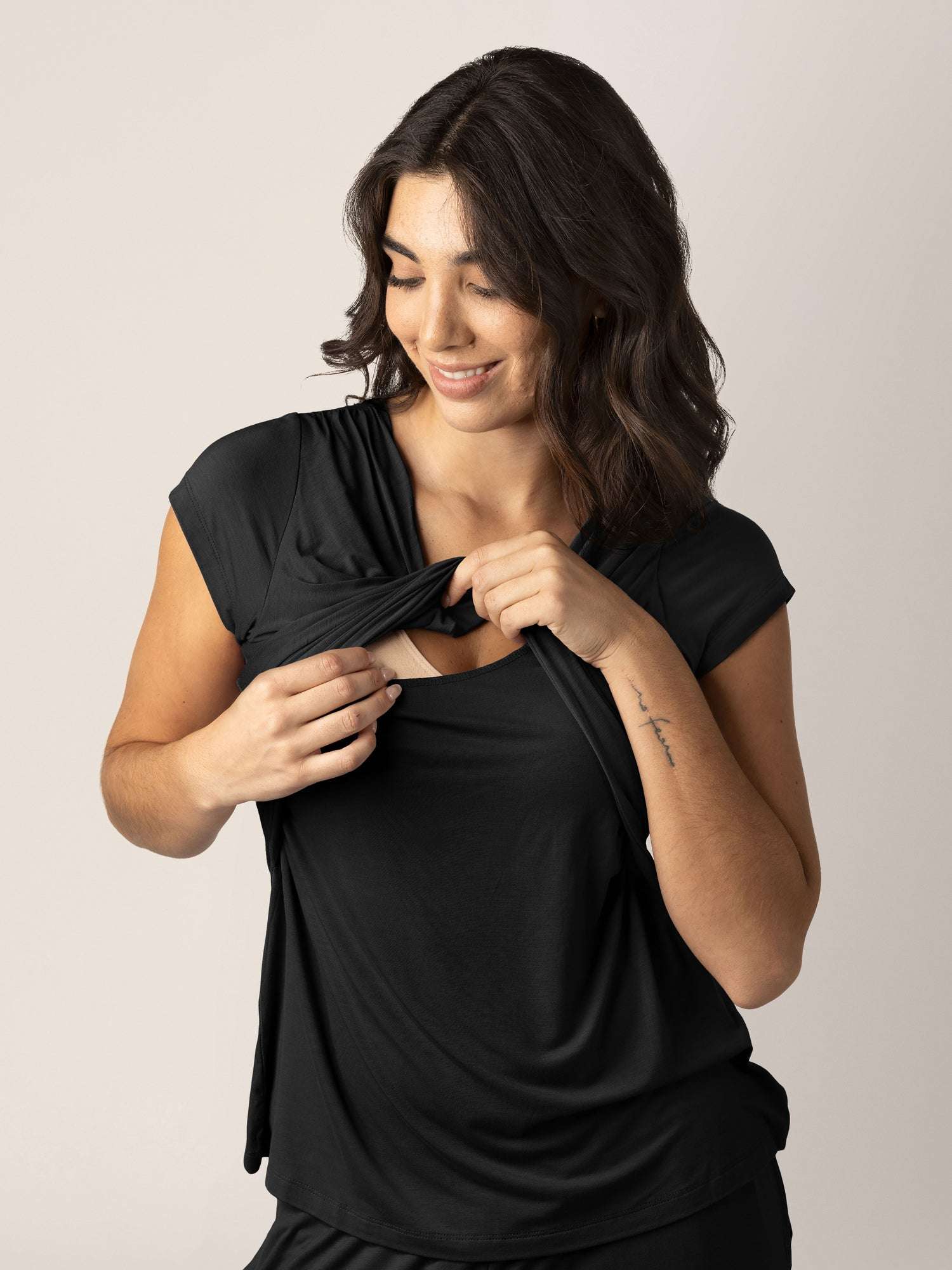 Davy Maternity & Nursing Pajama Set | Black | Milk & Baby