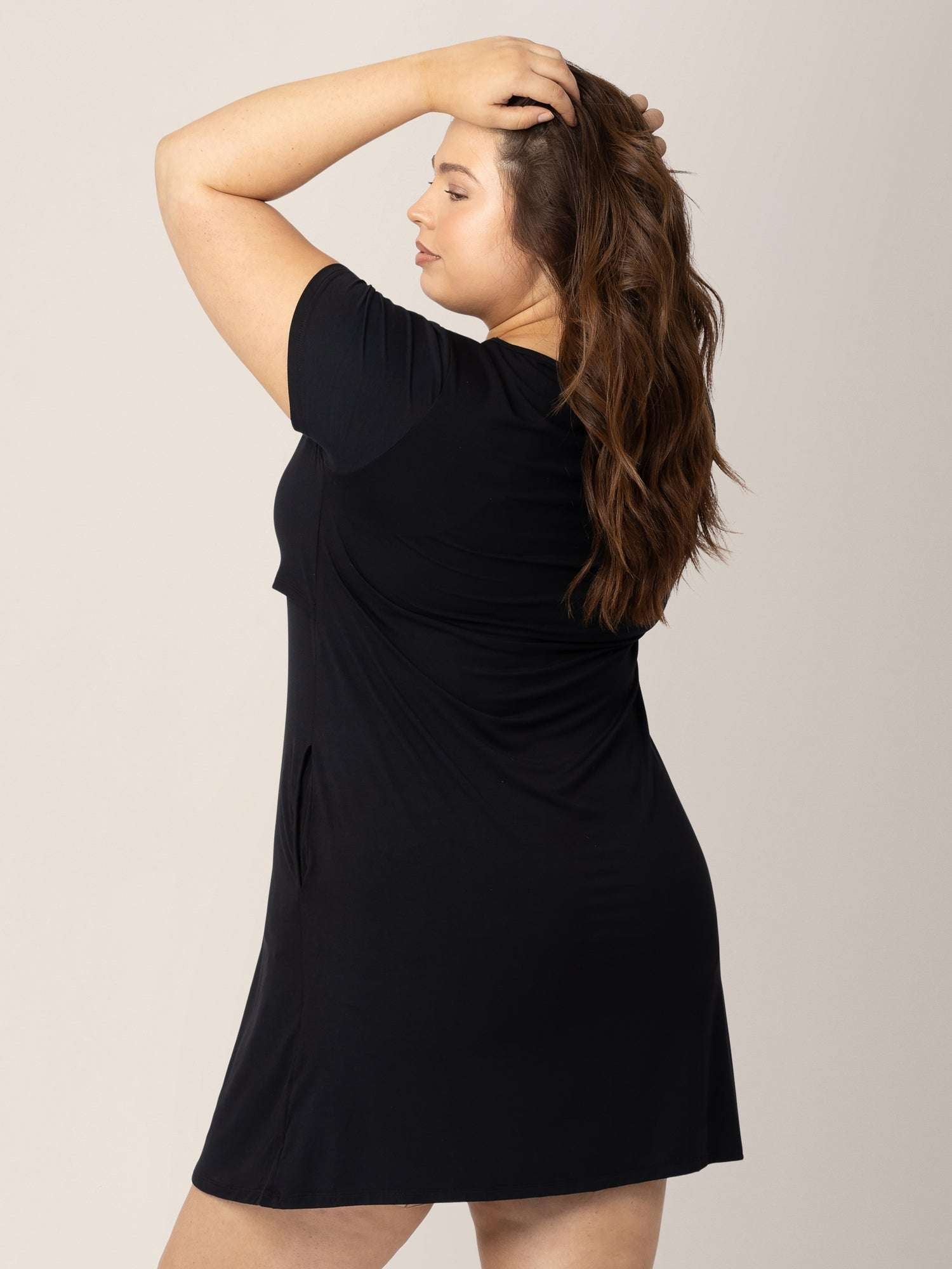 Eleanora Bamboo Maternity & Nursing Dress | Black | Milk & Baby